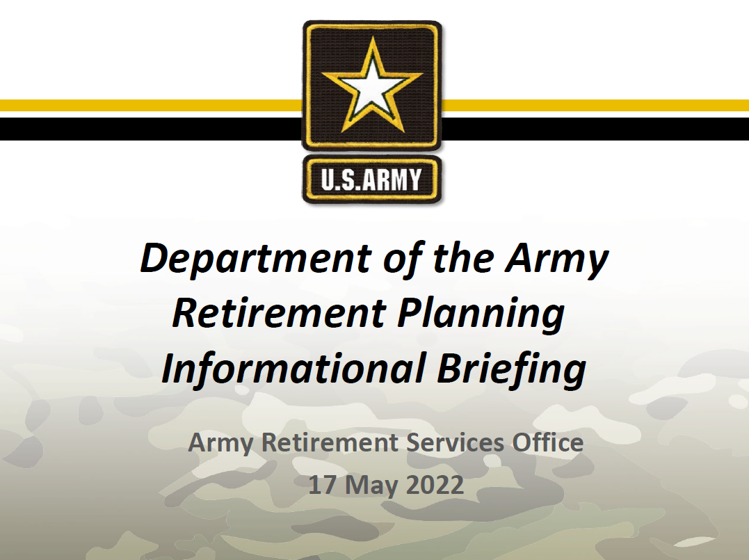 Informational Retirement Planning Briefing (17 March 2022)